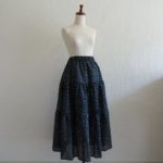 ティアードスカート作りました！囲み製図も。ドット柄がかわいい♡